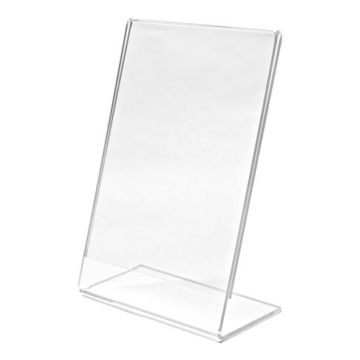 Table Tent: Clear Acrylic Table Tent Card Holder, 4 x 6 in., Easel Style